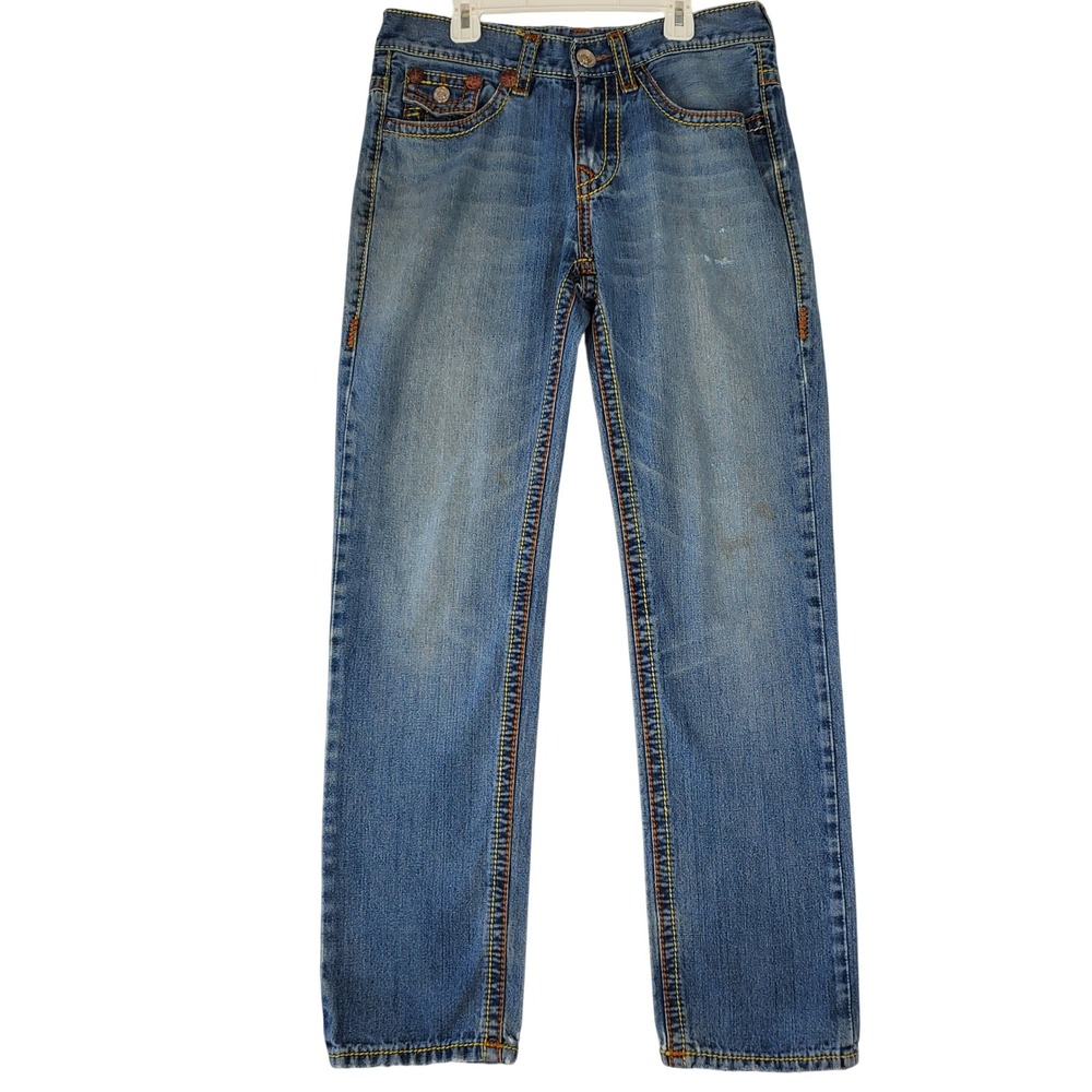 True Religion Billy Super T Mens Straight Leg Jeans Blue Made in USA Size 32